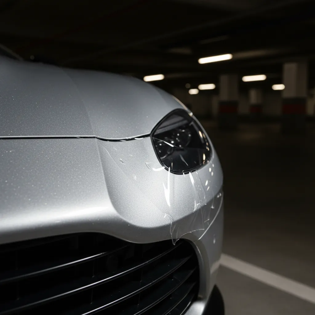 Applying PPF on a white luxury car